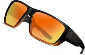 Sports Polarized Wrap Sunglasses For Men - Fishing Glasses UV Protection Rectangle