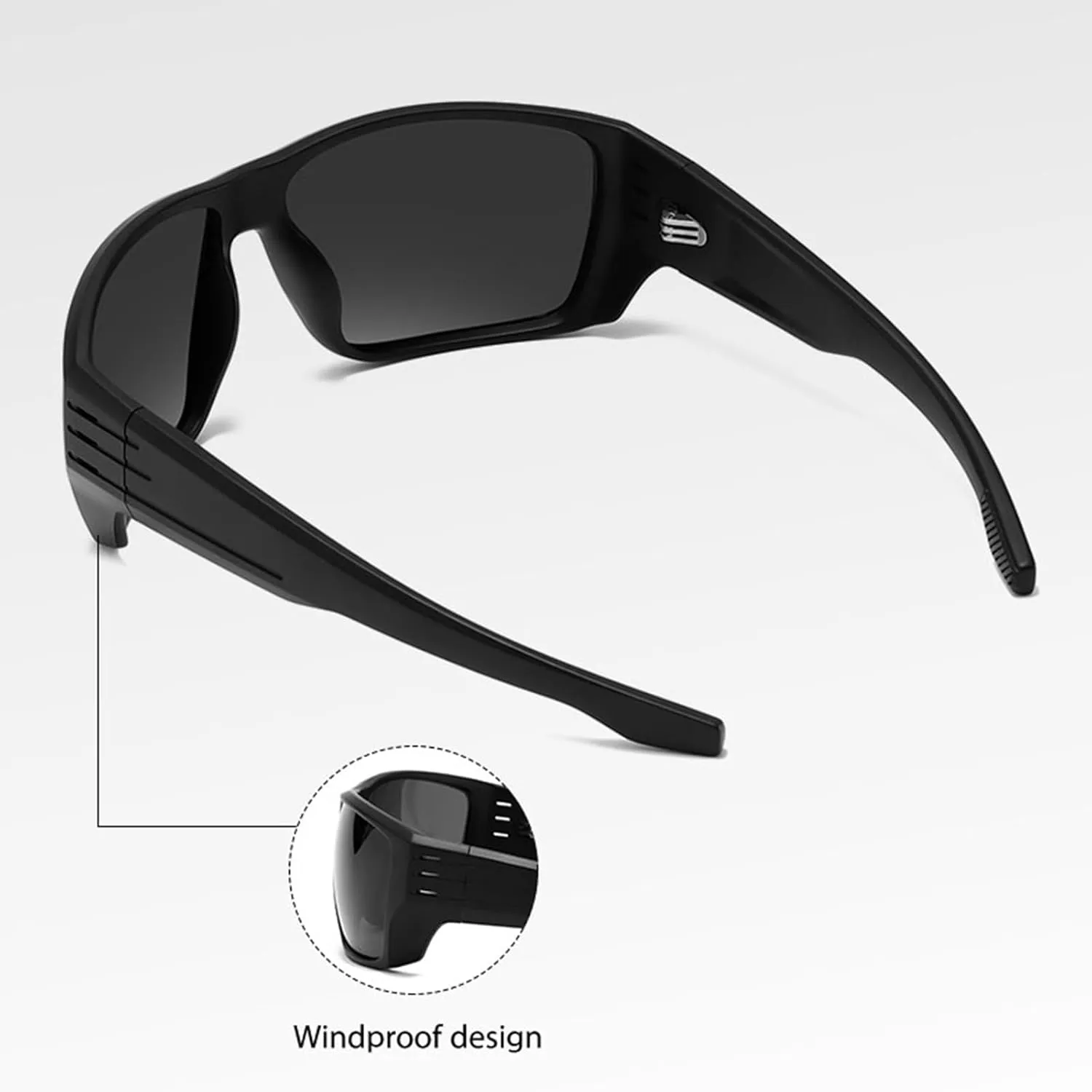 Sports Polarized Wrap Sunglasses For Men - Fishing Glasses UV Protection Rectangle