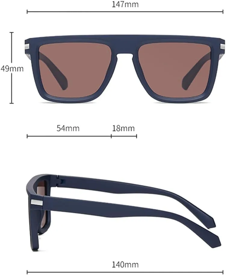 Square Men Polarized Driving Sunglasses Mirror Shades UV400 Women Sun Glasses