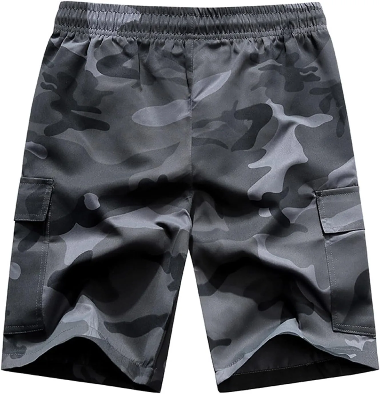Summer Camo Shorts for Mens Training Workout Sport Cargo Pants Casual Drawstring Baggy Shorts with Pockets Plus Size