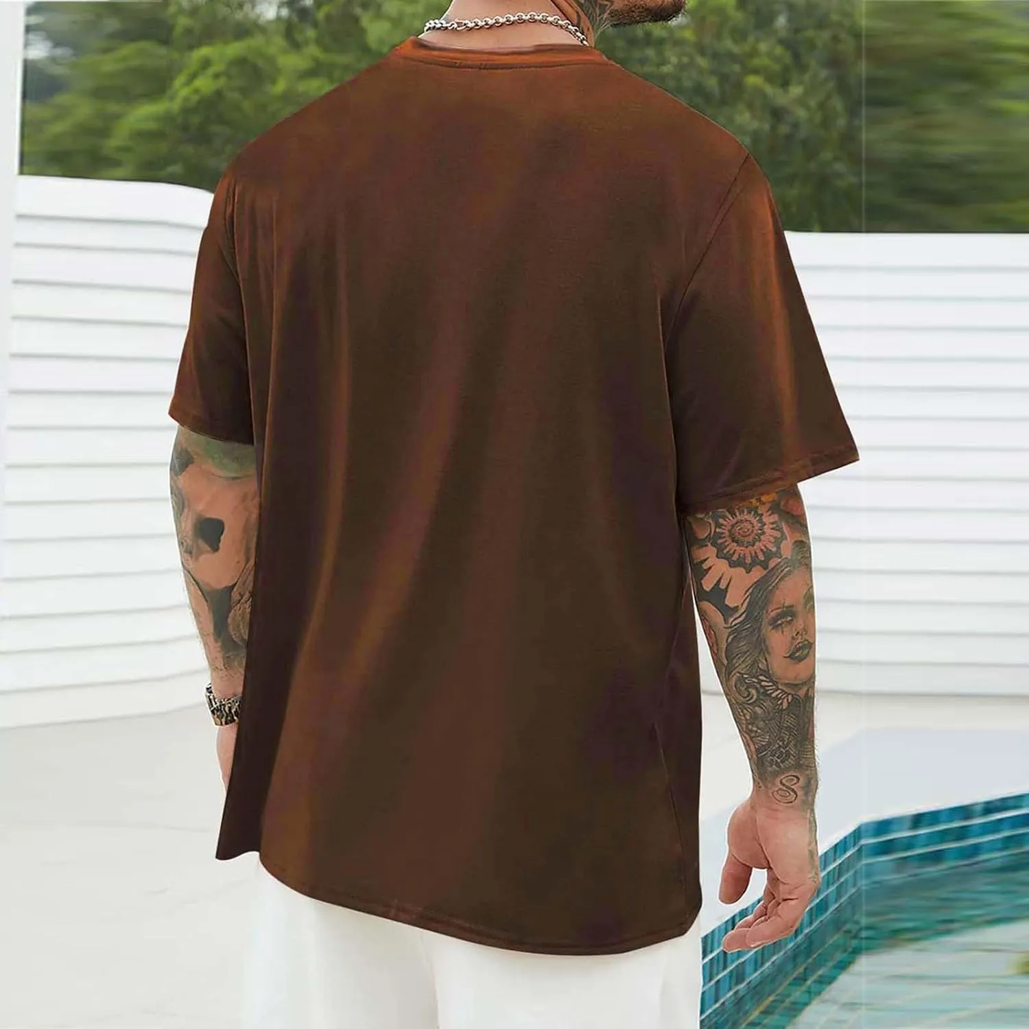 Summer Casual Shirts for Men 2024 Trendy Loose Short Sleeve Crew Neck Tee Fashion Letter Print Athletic T-Shirts