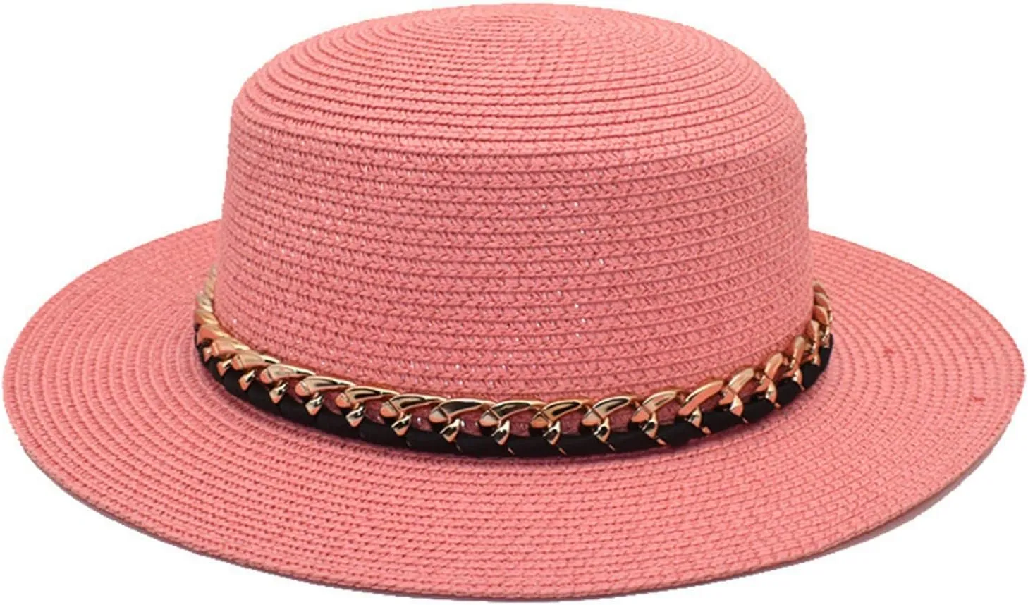 Summer Linen Fedora Hat Short Brim Cuban Sun Hat Beach Hat Flat Top Hat for Men Women