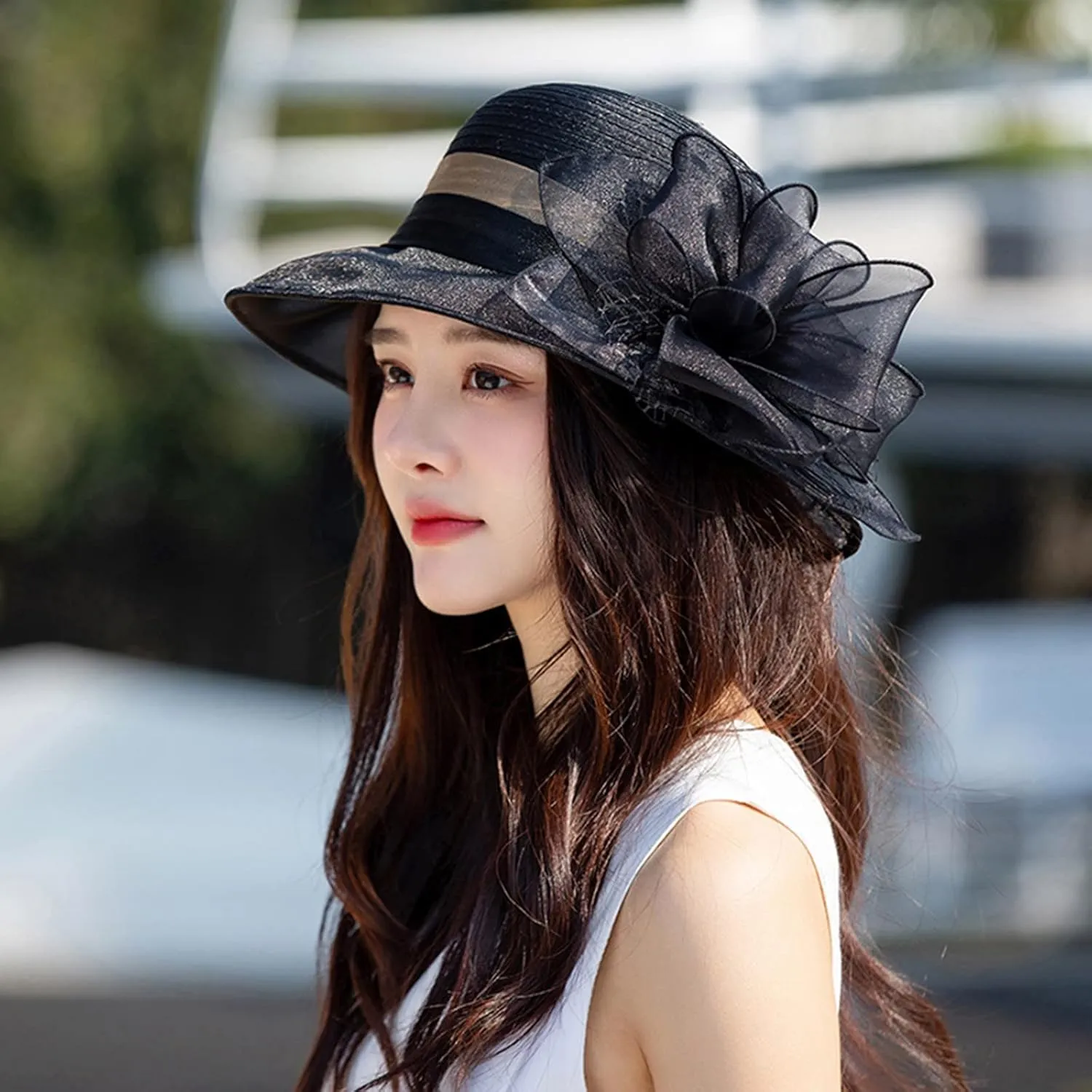 Summer Party Summer Hat for Women Fascinators Bridal Tea Party Hat Sun Beach Cap with Flower