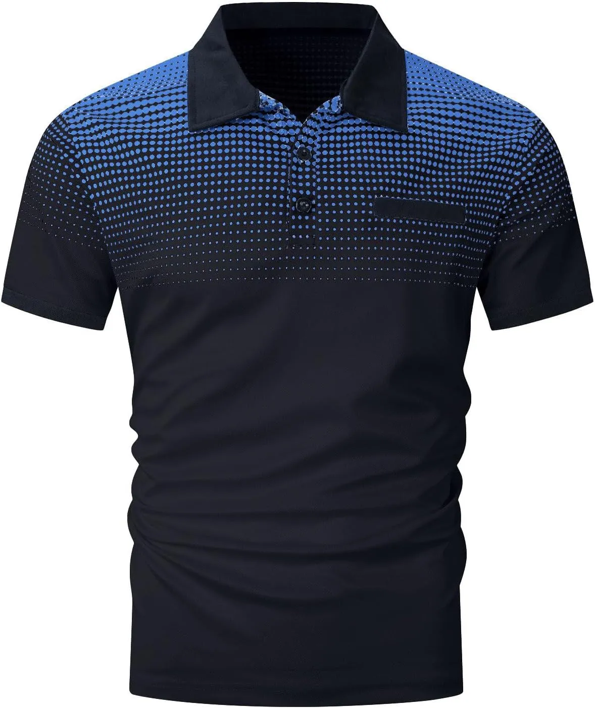 Summer Shirt for Men Casual Loose Fit V-Neck Gradient Color T Shirt Formal Button Up Short Sleeve Tees Loose Pullover