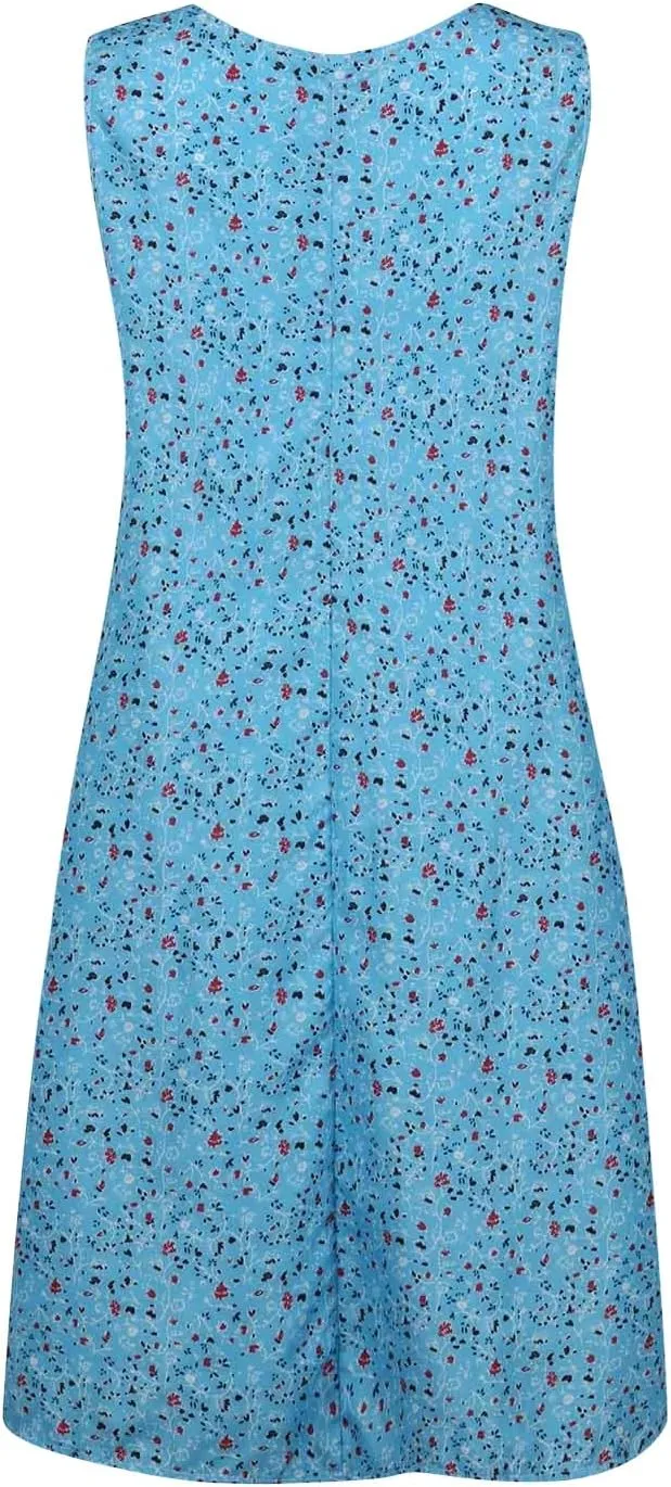 Sun Dresses Women Tank Top Dress Casual Summer Vacation Dress Short Dress Sleeveless Fashion Floral Dress with Pockets