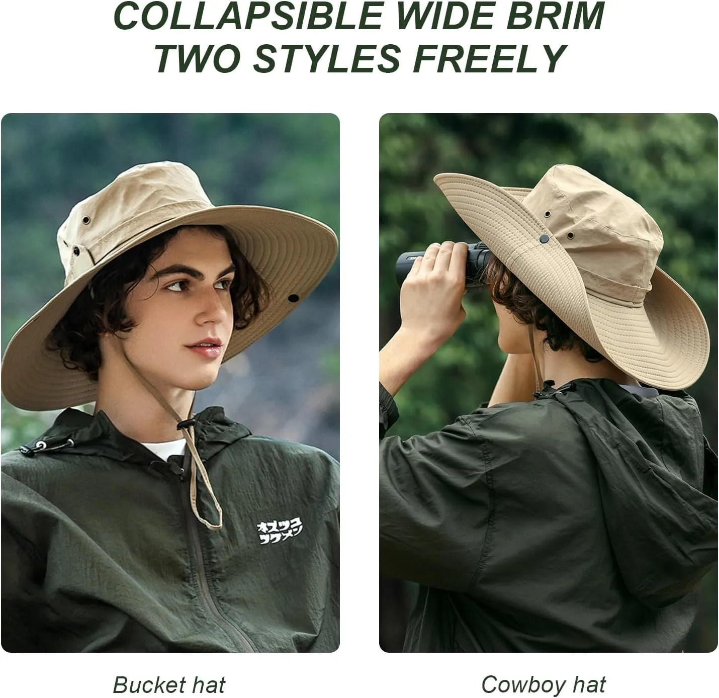 Sun Hats for Women & Men - UV Protection, UPF 50  Bucket & Bonnie Hats for Wide Brim Hiking, Fishing