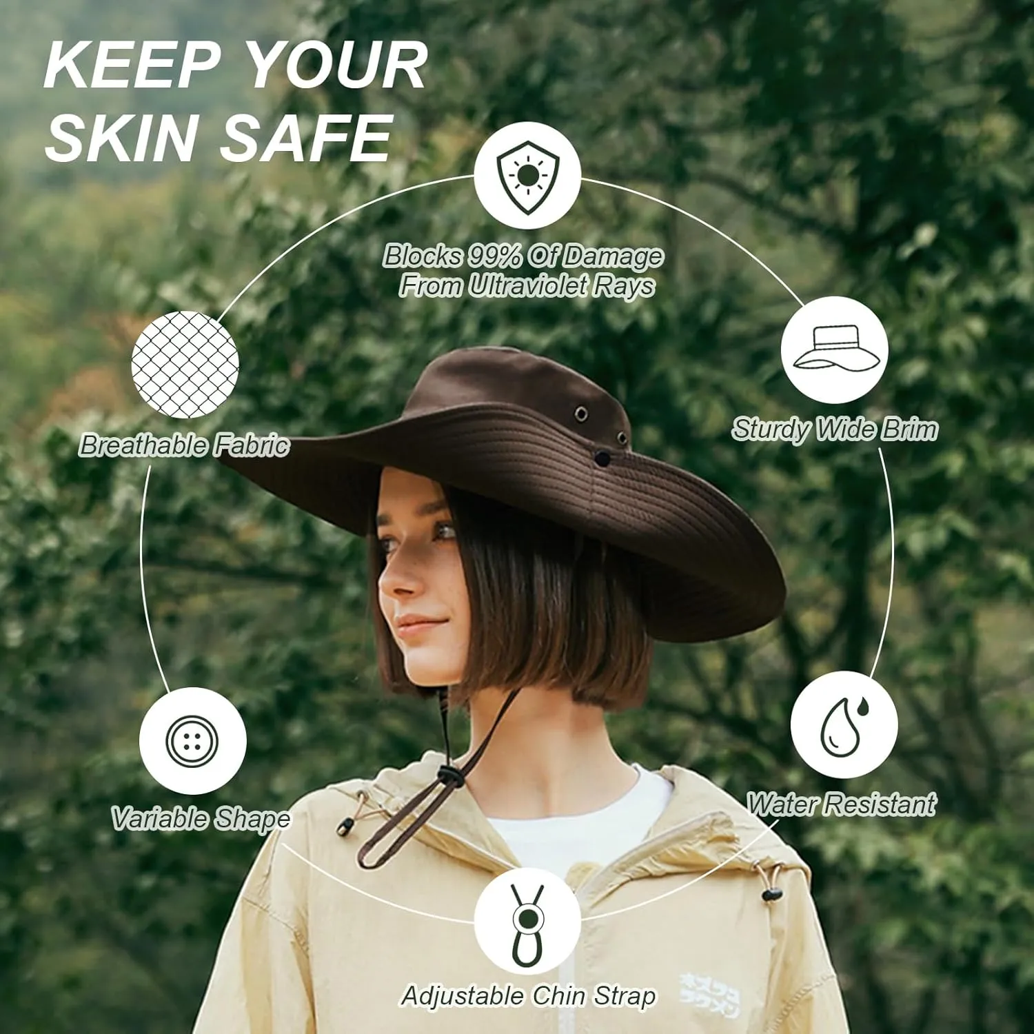 Sun Hats for Women & Men - UV Protection, UPF 50  Bucket & Bonnie Hats for Wide Brim Hiking, Fishing