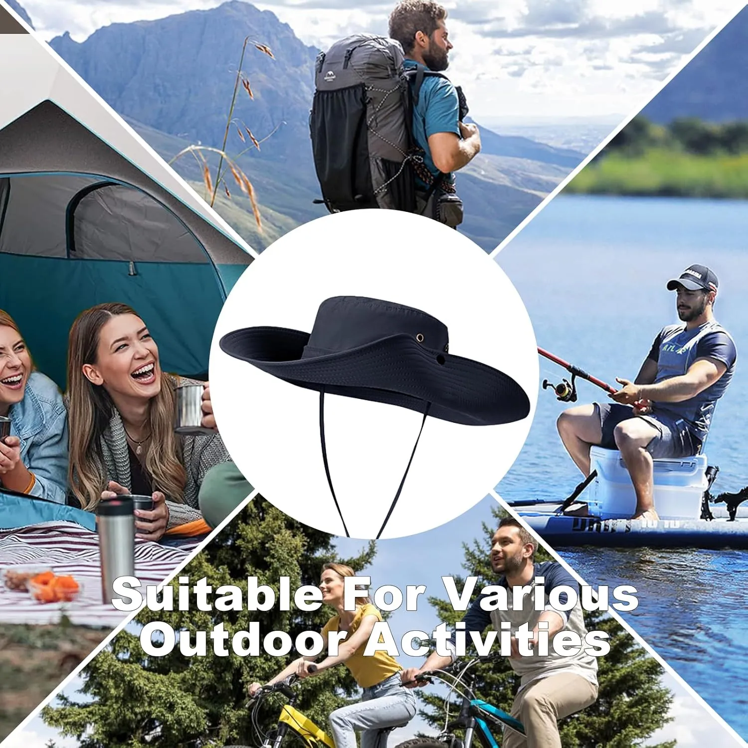 Sun Hats for Women & Men - UV Protection, UPF 50  Bucket & Bonnie Hats for Wide Brim Hiking, Fishing