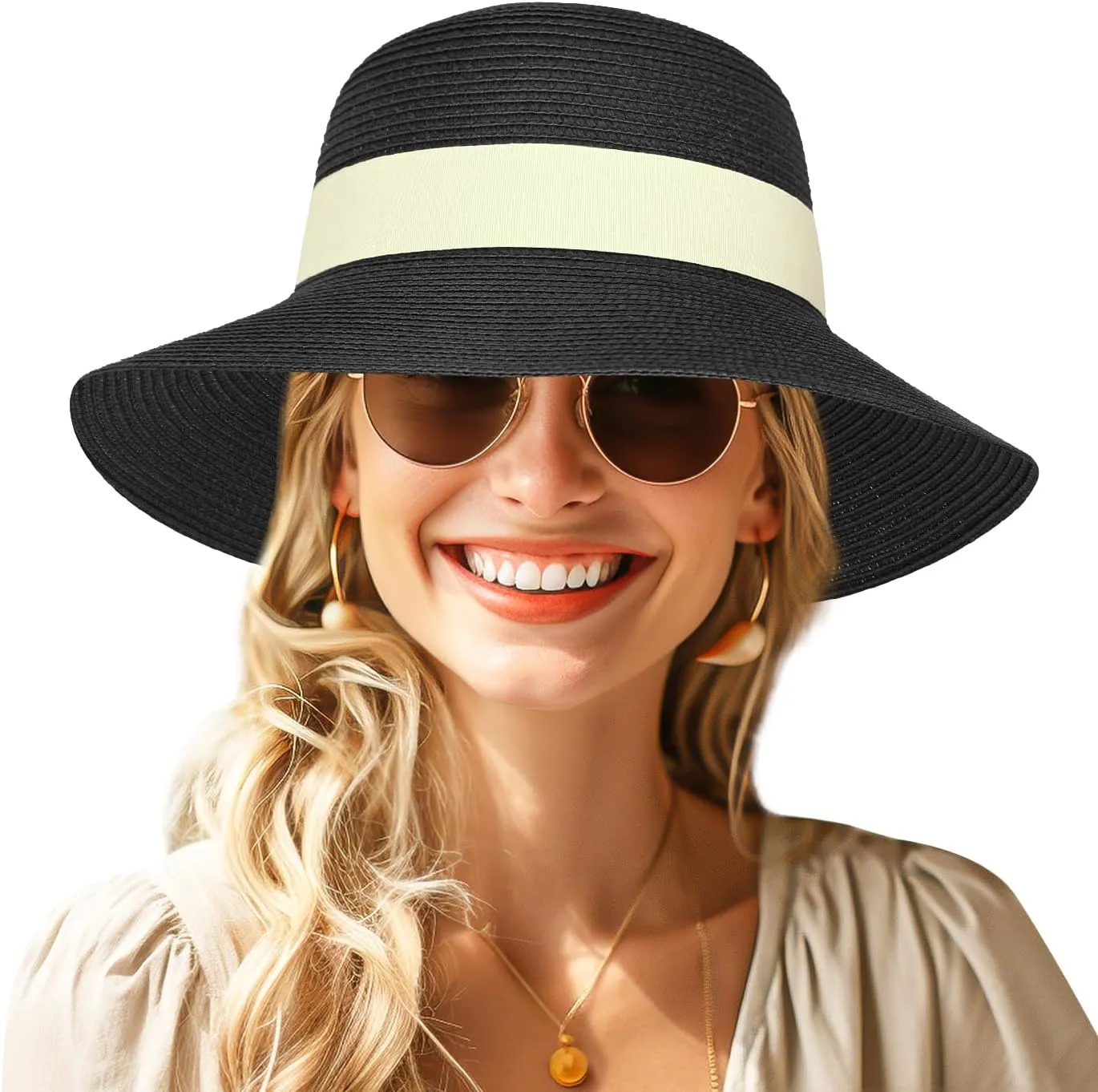 Sun Hats for Women - UPF 50  UV Protection Floppy Wide Brim Summer Straw Hat