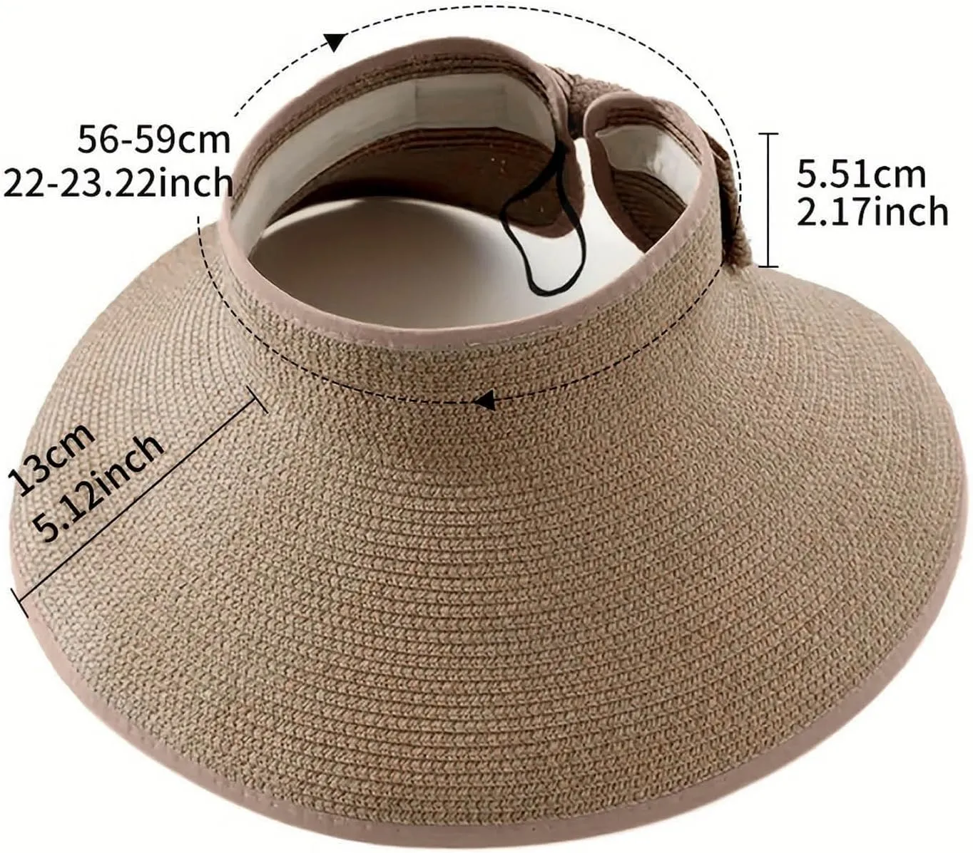 Sun Hats for Women Wide Brim Straw Visor Hats for Women Summer Vacation Lightweight Beach Hat Packable Floppy Travel