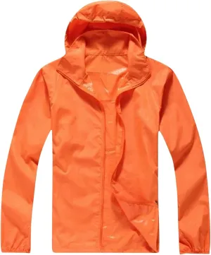 Sun Protection Hooded Jackets Men's Outdoor Sports Rain Jackets Waterproof with Hood Lightweight Windbreaker Jacket