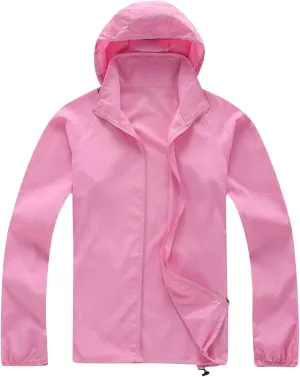 Sun Protection Hooded Jackets Men's Outdoor Sports Rain Jackets Waterproof with Hood Lightweight Windbreaker Jacket