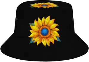 Sunflower Bucket Hat Lightweight Fishing Hat Wide Brim Sun Protection Cap for Men Women