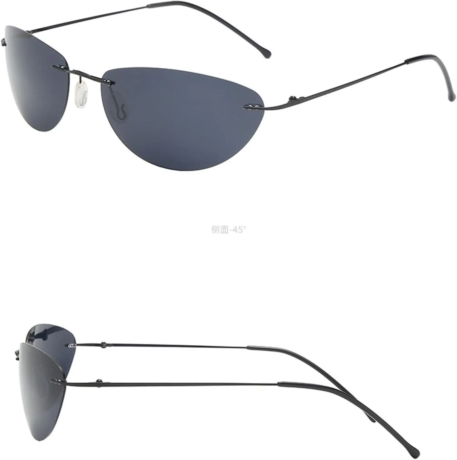 Sunglasses Rivets Men Driving Frameless Polygon Sun Glasses for Men
