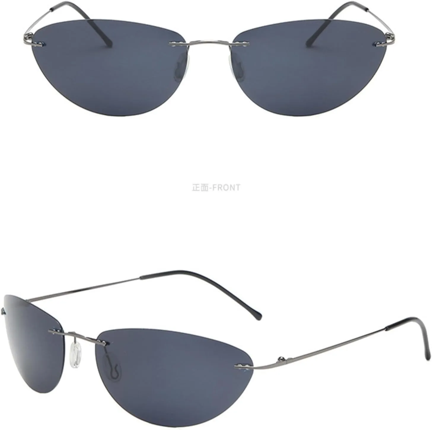 Sunglasses Rivets Men Driving Frameless Polygon Sun Glasses for Men