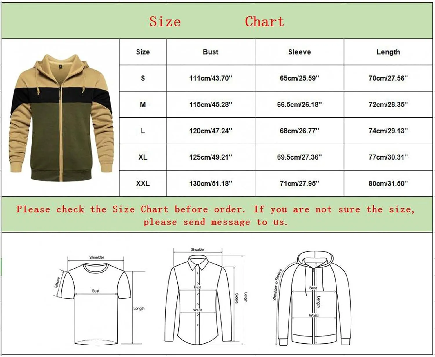 Sweatshirts for Men Zip Up Hoodie,Men's Hoodies Zip Front Sweatshirt Color Blocking Hooded Full Zip for Men Sweaters
