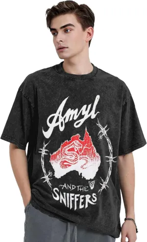 T Shirts for Men Oversized Loose Fit Tshirt Heavy Cotton Washed Vintage Tee Unisex