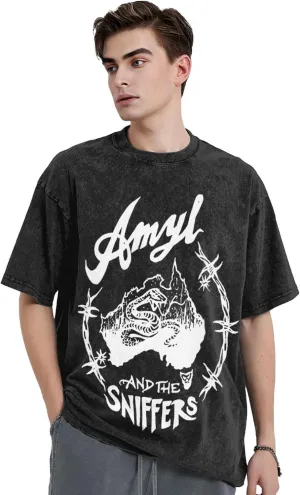 T Shirts for Men Oversized Loose Fit Tshirt Heavy Cotton Washed Vintage Tee Unisex