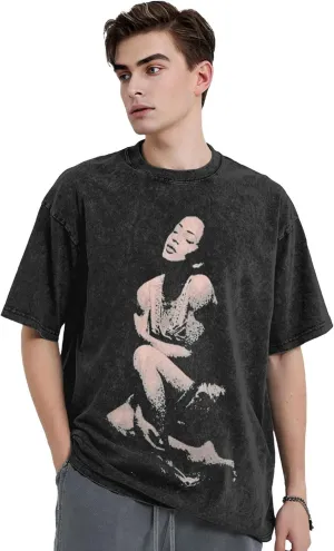 T Shirts for Men Oversized Loose Fit Tshirt Heavy Cotton Washed Vintage Tee Unisex