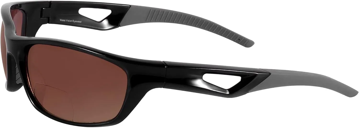 'The Competitor' 2 Pair of Lightweight Unisex Sport Wrap Bifocal Sunglasses with HD Lenses & UV400 Protection