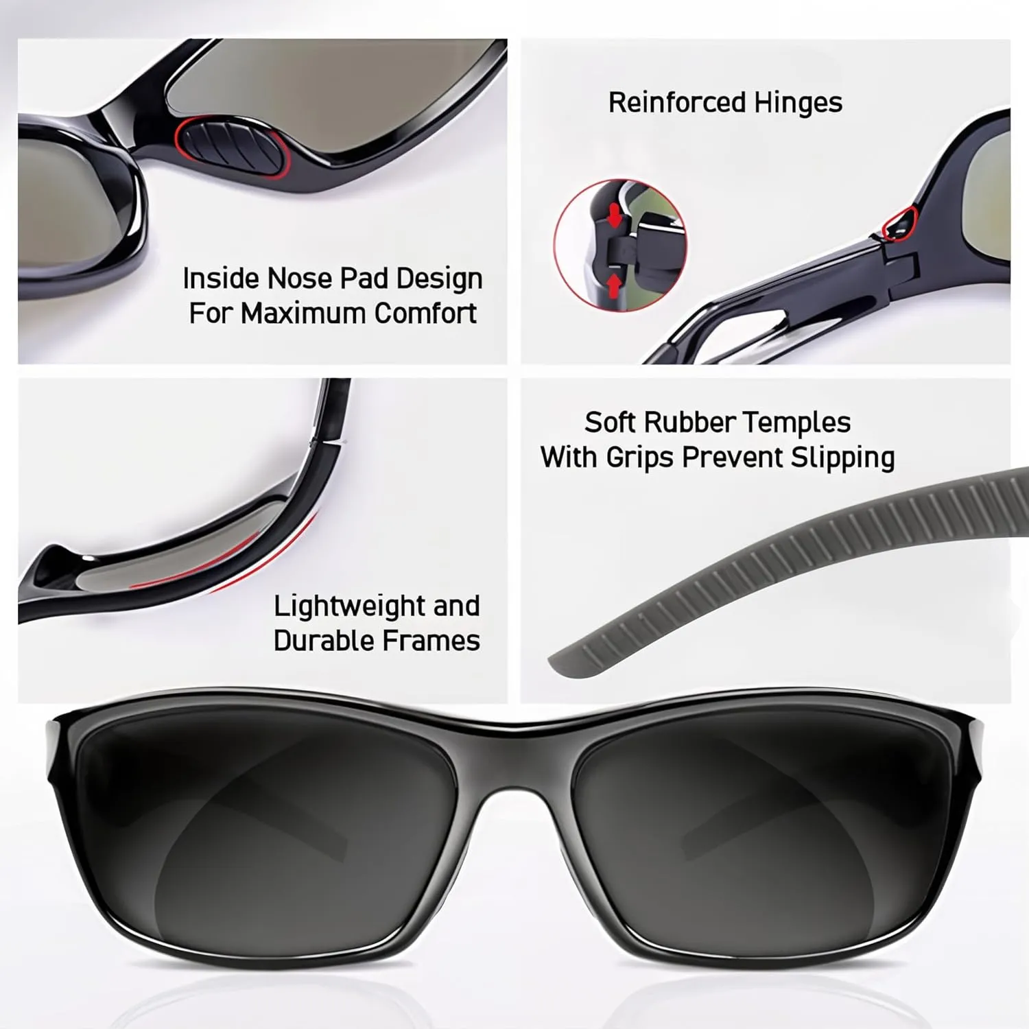 'The Competitor' 2 Pair of Lightweight Unisex Sport Wrap Bifocal Sunglasses with HD Lenses & UV400 Protection