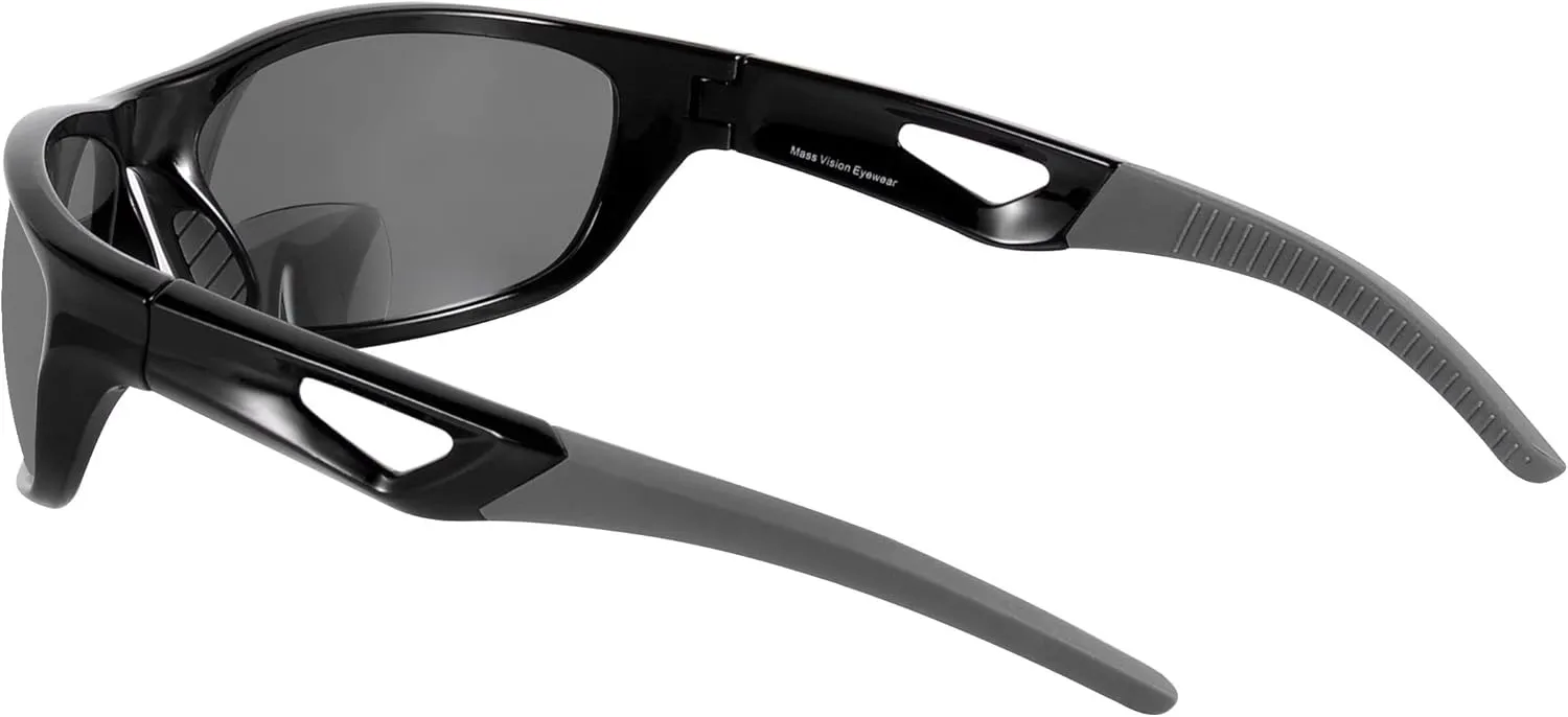 'The Competitor' 2 Pair of Lightweight Unisex Sport Wrap Bifocal Sunglasses with HD Lenses & UV400 Protection