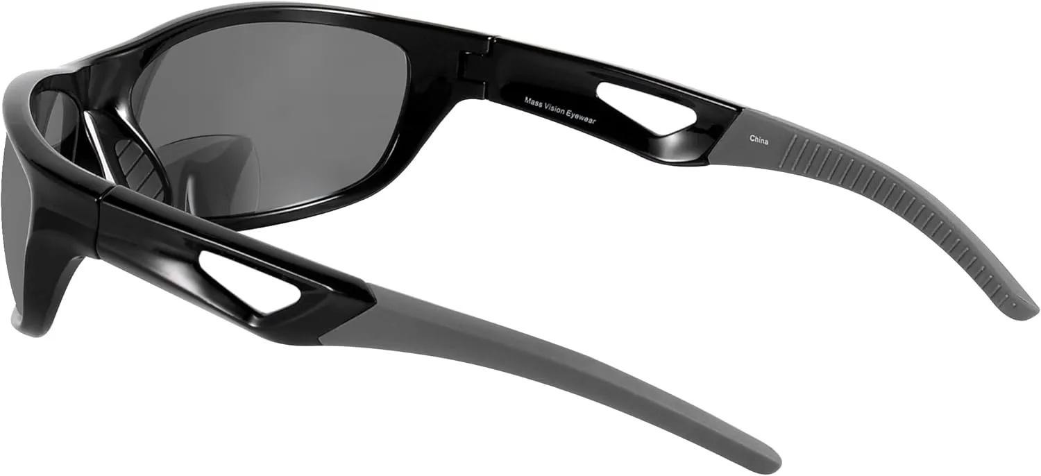 'The Competitor' 2 Pair of Lightweight Unisex Sport Wrap Bifocal Sunglasses with HD Lenses & UV400 Protection