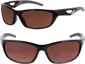 'The Competitor' 2 Pair of Lightweight Unisex Sport Wrap Bifocal Sunglasses with HD Lenses & UV400 Protection
