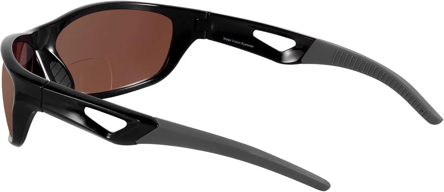 'The Competitor' 2 Pair of Lightweight Unisex Sport Wrap Bifocal Sunglasses with HD Lenses & UV400 Protection
