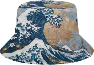 The Great Wave of Kanagawa Art Bucket Hat Lightweight Fishing Hat Wide Brim Sun Protection Cap for Men Women