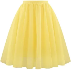 Tulle Skirts for Women Solid Color Fashion Layered Knee Length Mini Skirt 2025 Casual Cute Puffy Wedding Prom Skirts