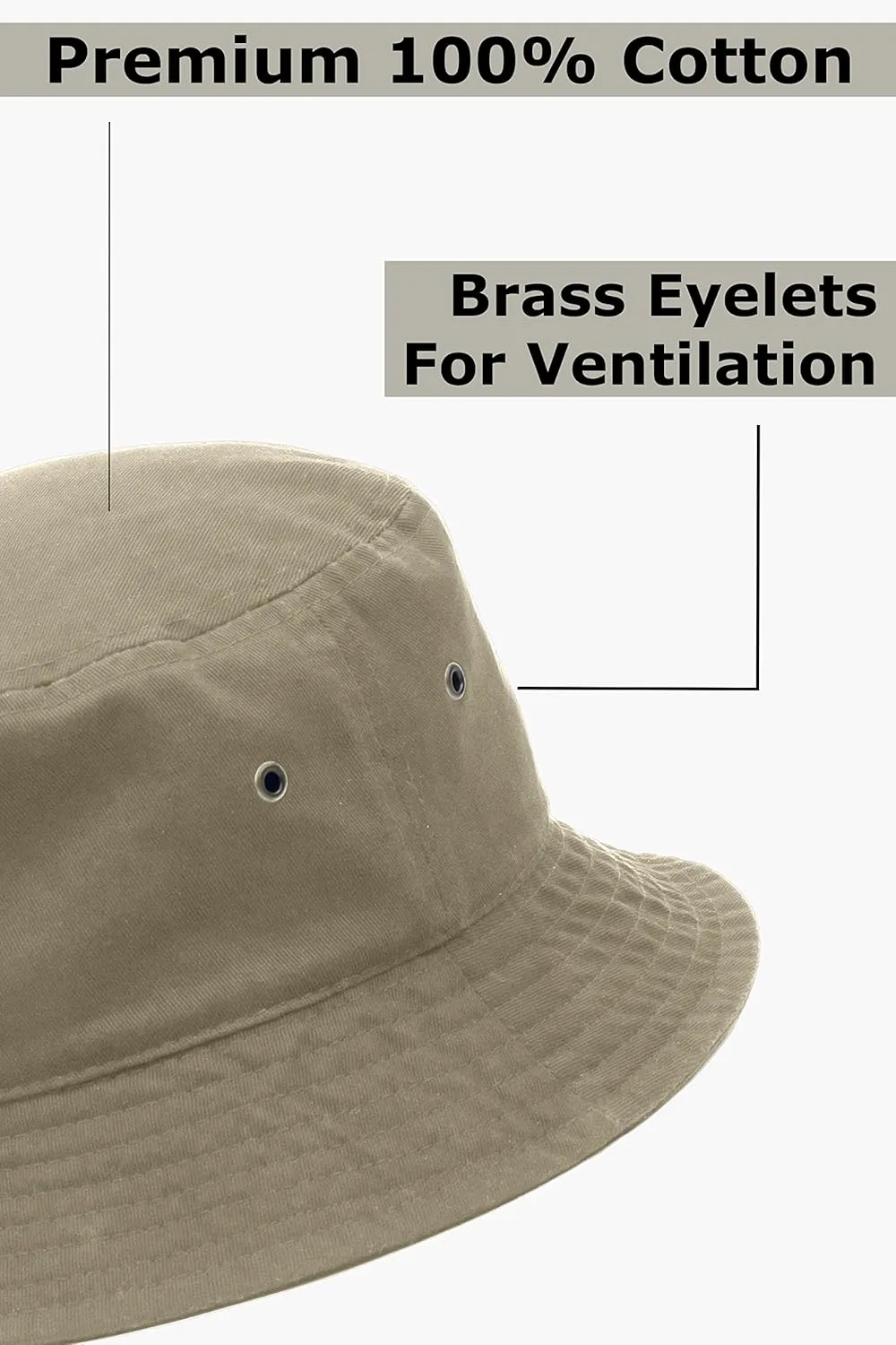 Utmost Bucket Hat 100% Cotton & Denim Lightweight Packable Outdoor Summer Beach Fishing Sun Hat