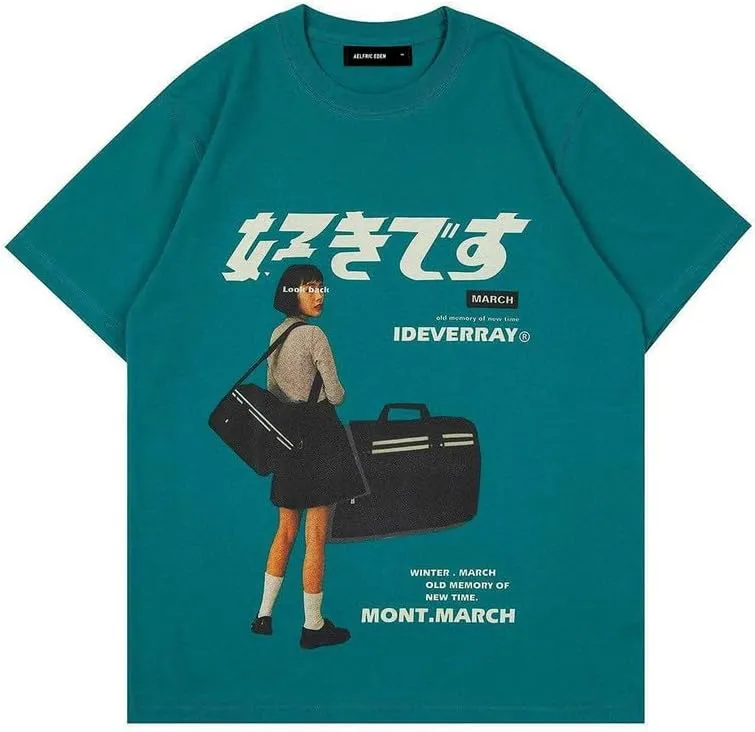 Vamtac Graphic Tees Mens Graphic T-Shirts Japanese Y2k Shirt Vintage Tee Harajuku Tops