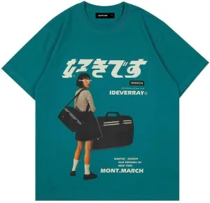 Vamtac Graphic Tees Mens Graphic T-Shirts Japanese Y2k Shirt Vintage Tee Harajuku Tops