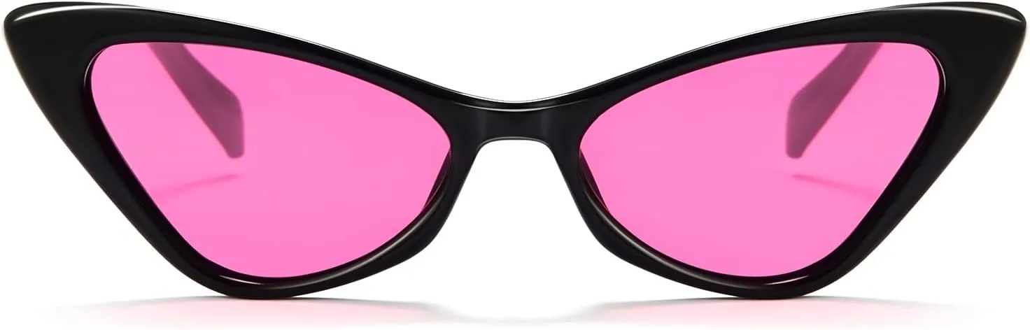 Veda Tinda Vision Cat Eye Sunglasses for Women Tinted Polarized Retro Rave Large Cateye Vintage Womens Glasses UV Protection