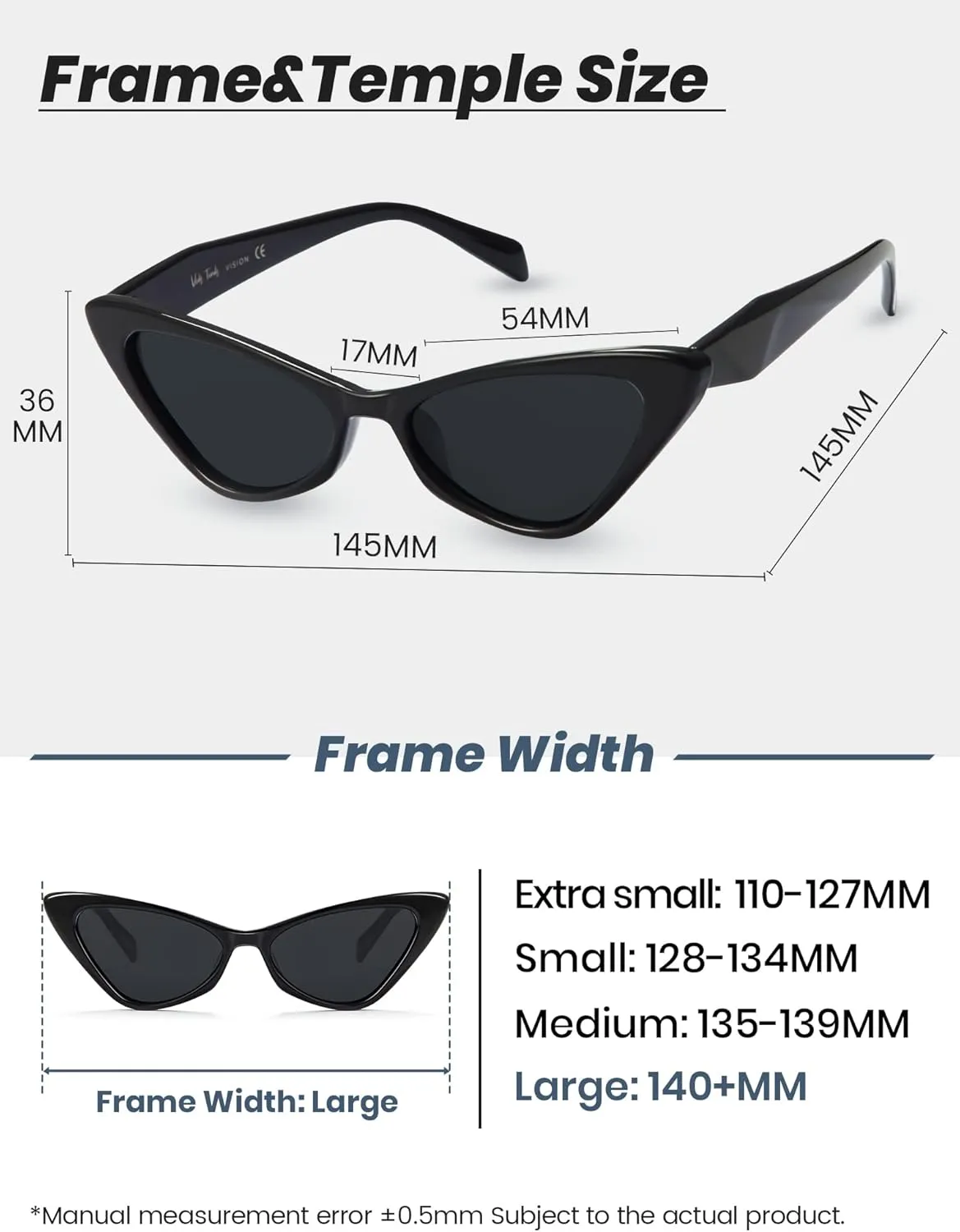 Veda Tinda Vision Cat Eye Sunglasses for Women Tinted Polarized Retro Rave Large Cateye Vintage Womens Glasses UV Protection