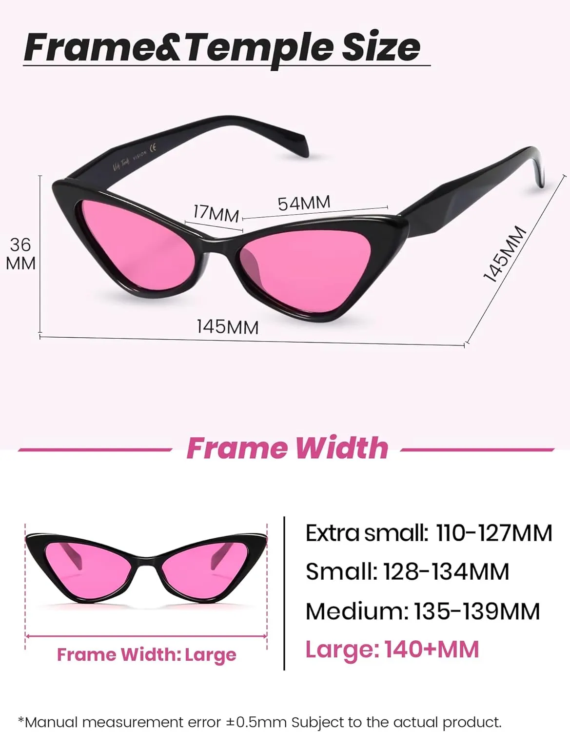 Veda Tinda Vision Cat Eye Sunglasses for Women Tinted Polarized Retro Rave Large Cateye Vintage Womens Glasses UV Protection