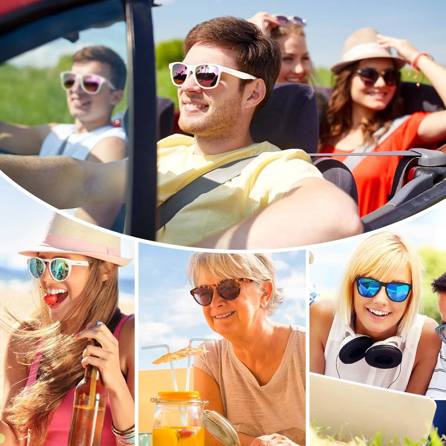 Vintage Sunglasses for Men & Women, Retro Eyewear with Non-slip Flexible Frame, Polarized/Non-Polarized Lens UV Protection