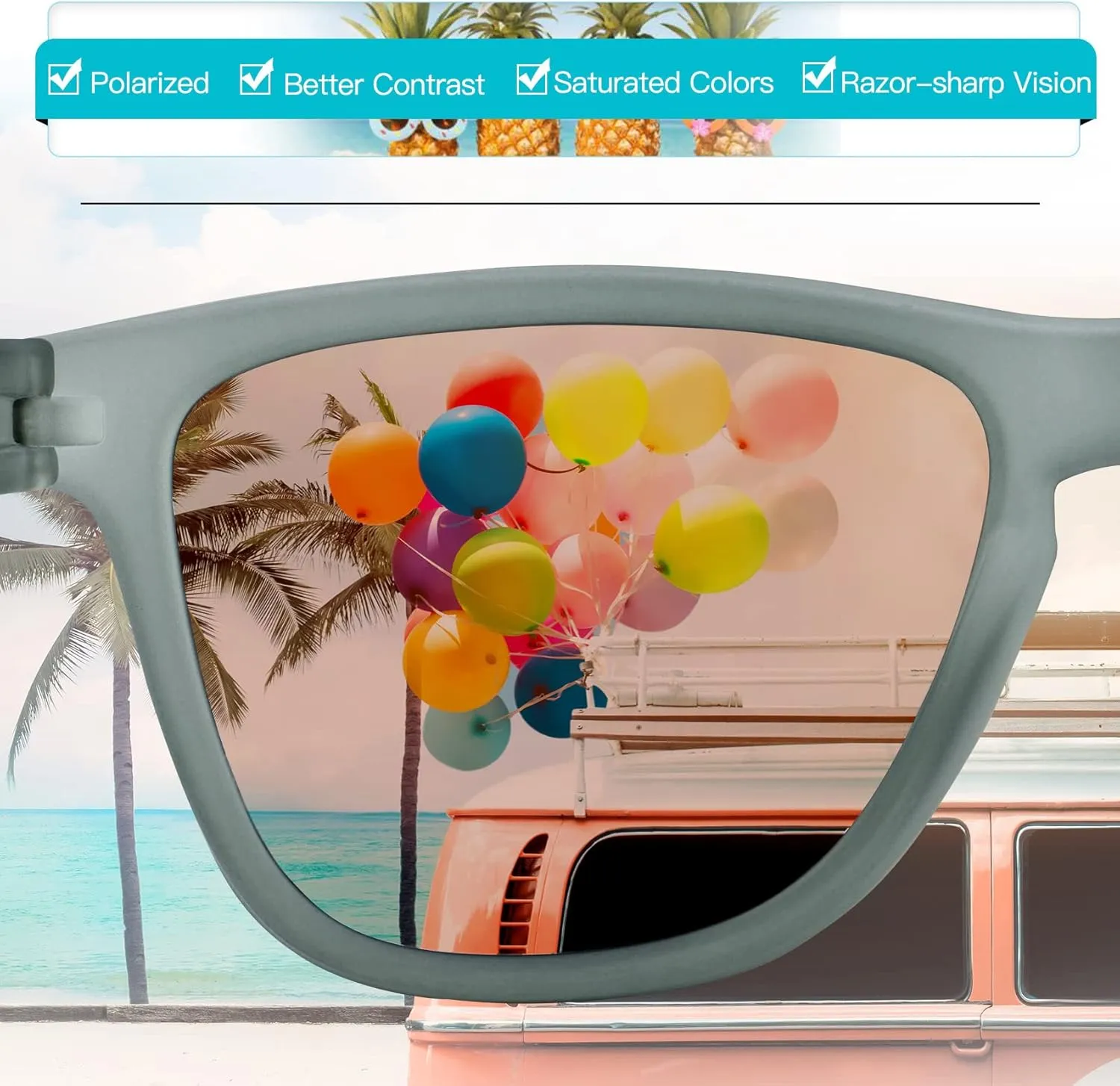 Vintage Sunglasses for Men & Women, Retro Eyewear with Non-slip Flexible Frame, Polarized/Non-Polarized Lens UV Protection