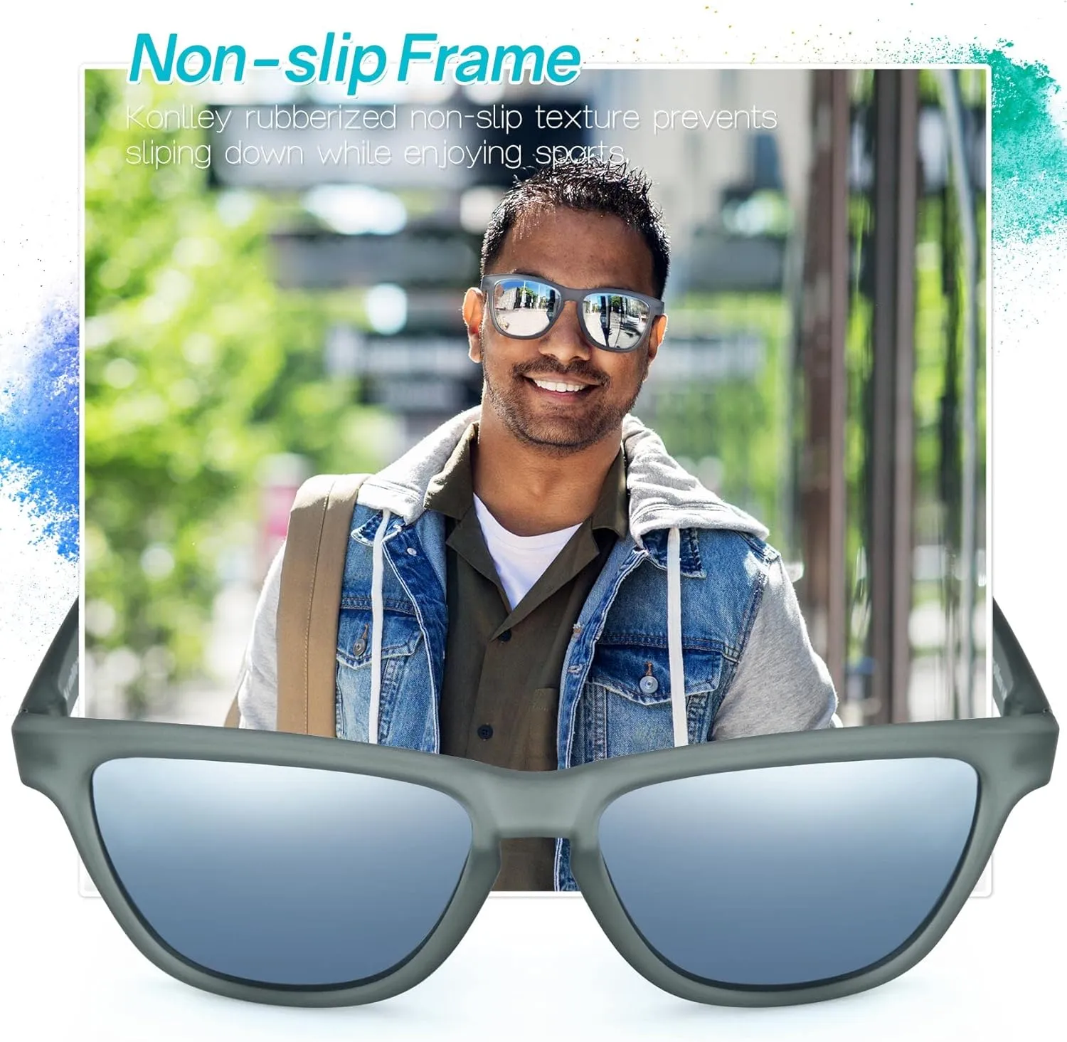 Vintage Sunglasses for Men & Women, Retro Eyewear with Non-slip Flexible Frame, Polarized/Non-Polarized Lens UV Protection