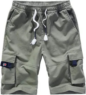 VtuAOL Women's Cargo Shorts Elastic Waist Comfy Cotton Loose Fit Shorts