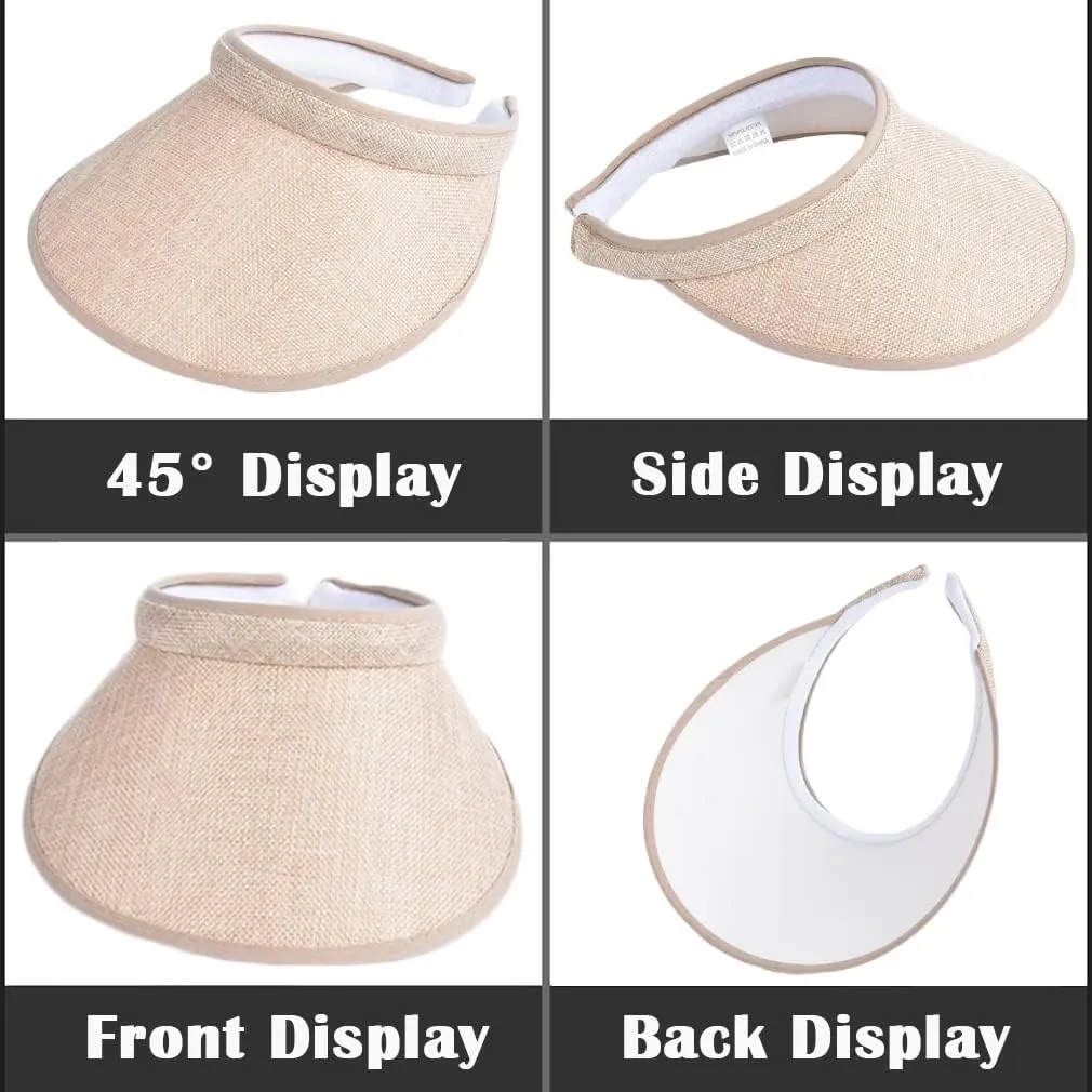 Wide Brim Sun Visors for Women Sun Protection Gardening Hat Summer Golf Tennis Running Cap