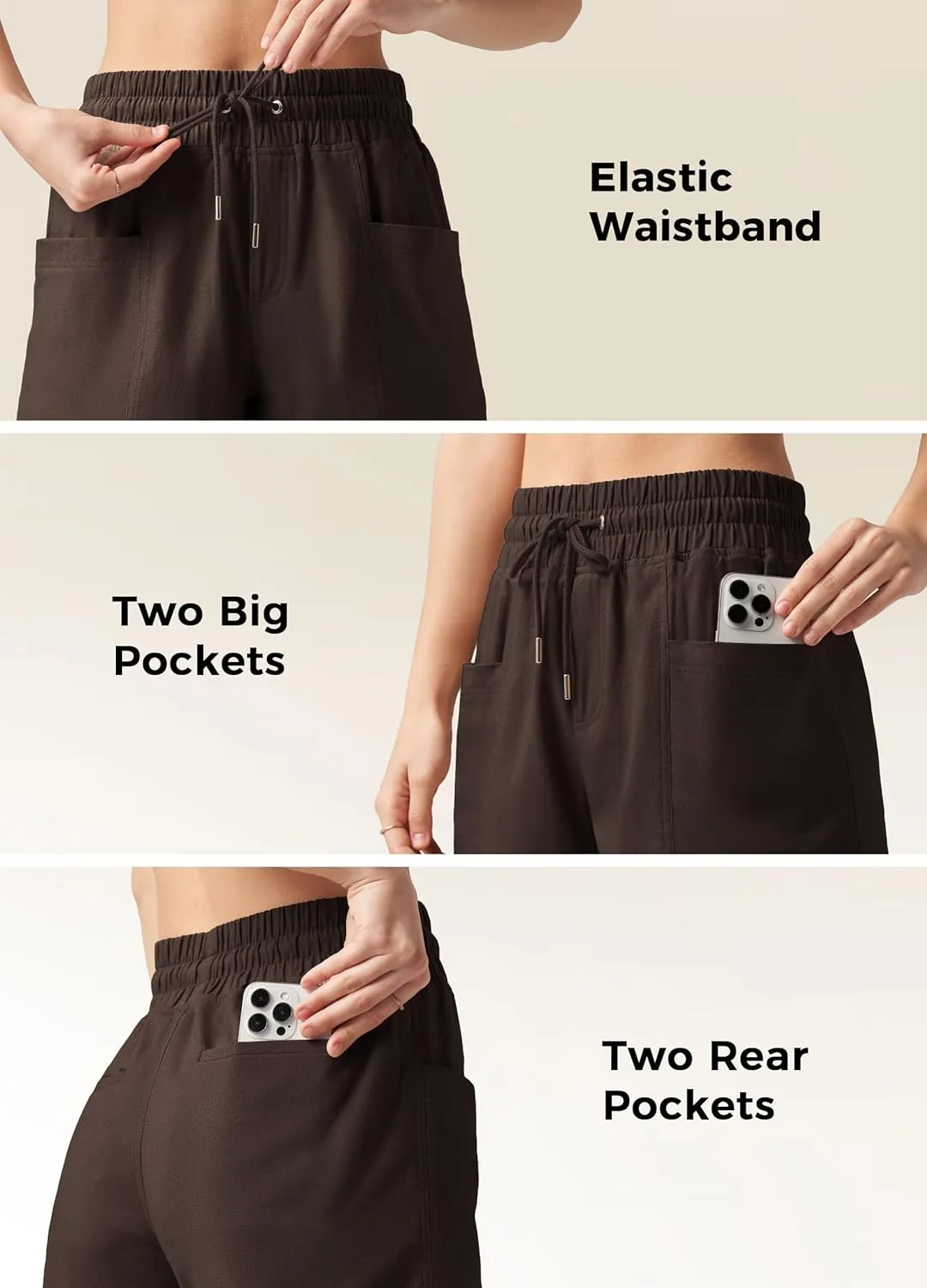Willit Women's Linen Shorts Casual Summer Shorts High Waisted Comfy Pull On Shorts with Pockets 4"