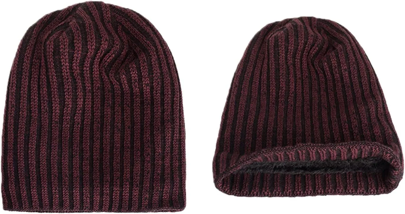 Winter Hats for Men Beanie Fashion Lightweight Cashmere Slouchy Cable Knit Hat Cuffed Soft Ski Skull Cap