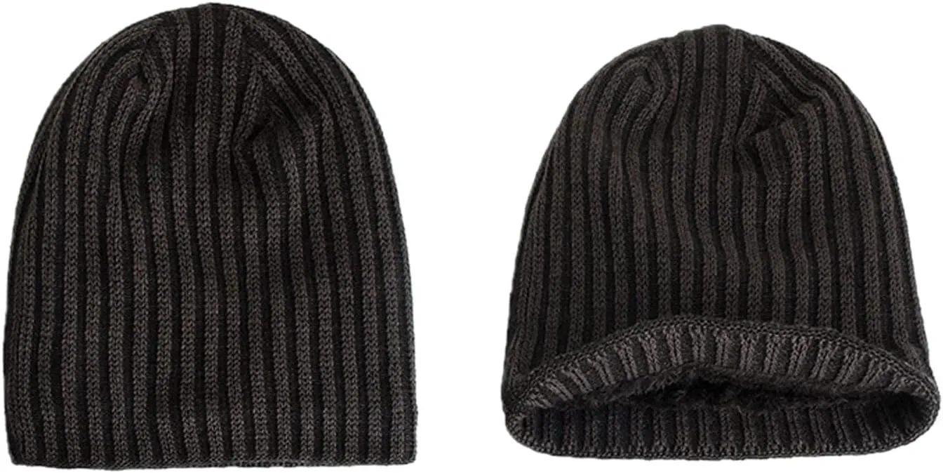 Winter Hats for Men Beanie Fashion Lightweight Cashmere Slouchy Cable Knit Hat Cuffed Soft Ski Skull Cap