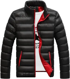 Winter Jackets for Men - Lightweight Puffer Quilted Jacket, Packable Down Coat, Stand Up Collar