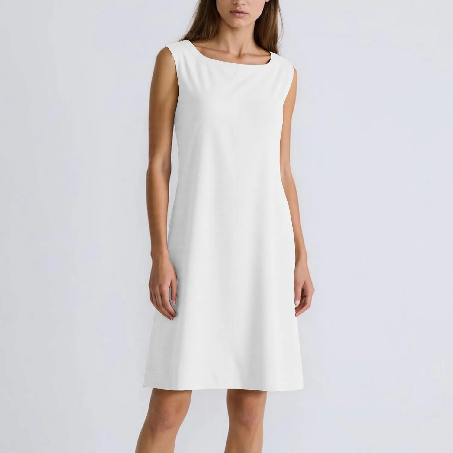 Women Cotton Linen Sleeveless Dress Summer Plain Tank Dresses Comfort Casual Shift-Dress Beach Sundress 2025 New