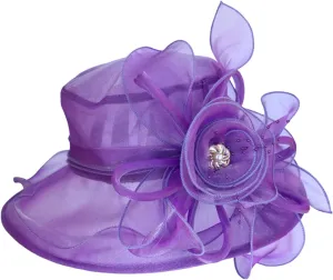 Women Derby Church Dress Fascinator Wide Brim Tea Party Wedding Hats Women Summer Organza Fascinator Hat