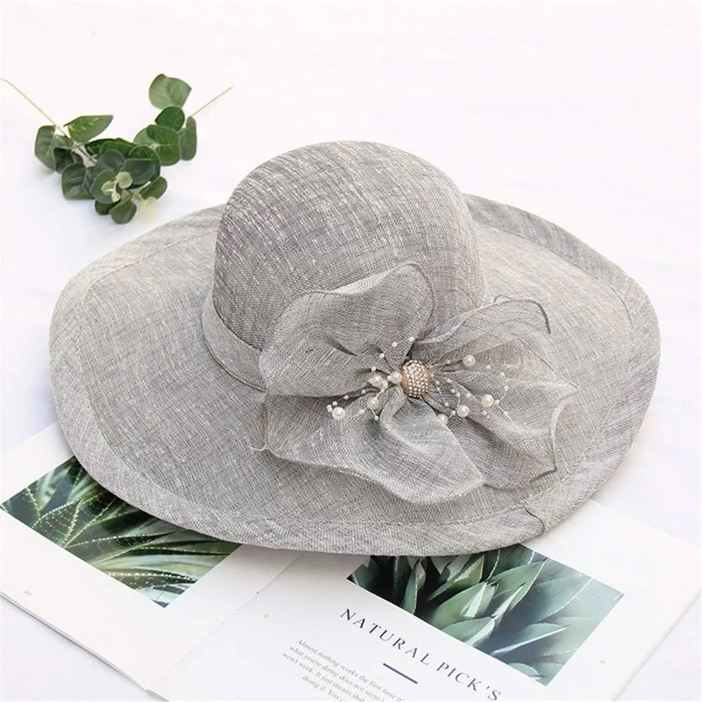 Women Kentuck𝚢-Derby Hat Tea Party Dress Wide Brim Organza Church Hats Wedding 𝙲ocktail Tea Party Spring