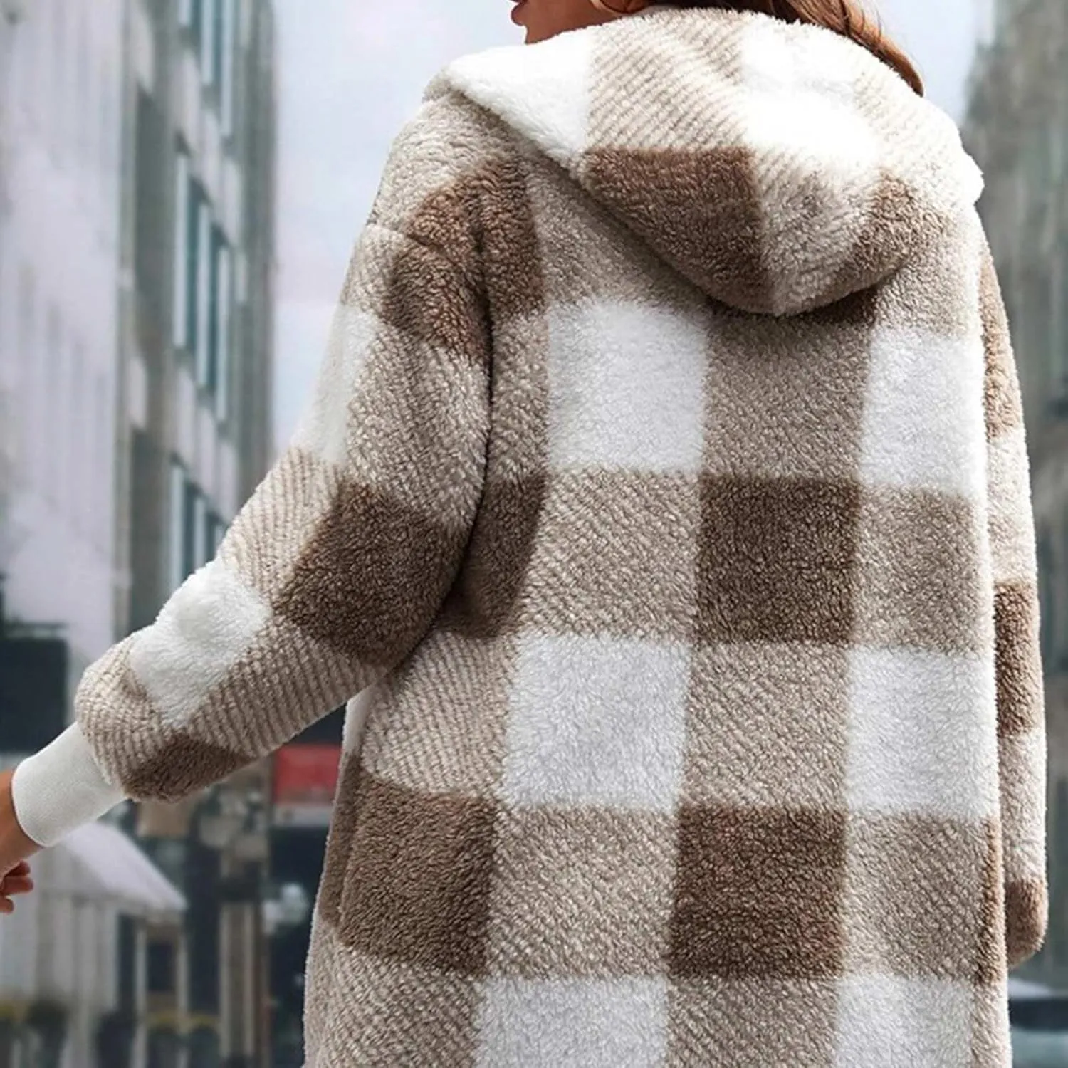 Women Plaid Flannel Jacket Casual Fuzzy Fall Shacket Sherpa Lined Jackets Dressy Casual Trendy Clothing 2024